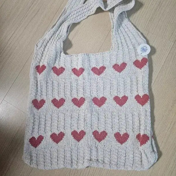 [BUNJANG] Heart Pattern Knit Shoulder Bag / 하트 패턴 니트 숄더백