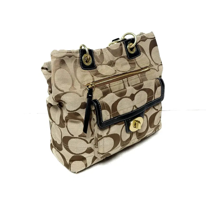 [BUNJANG] Coach Signature Shoulder Bag with Mini Bag / 정품)코치 시그니처 가방(숄더백) 미니백포함