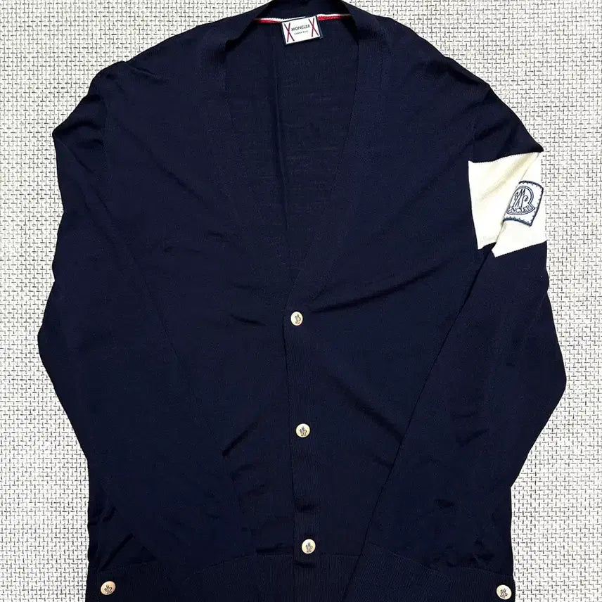 [BUNJANG] Moncler Gamme Bleu Navy Wool Cardigan / [M/백화점판] 몽클레어 감마블루 네이비 울 가디건