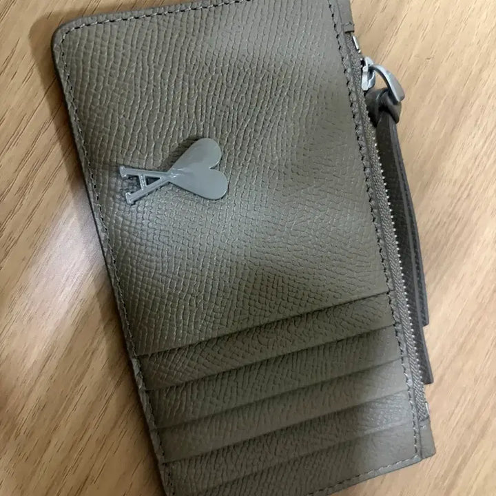 [BUNJANG] Ami Gray Leather Card Wallet / 아미 카드지갑 그레이 레더