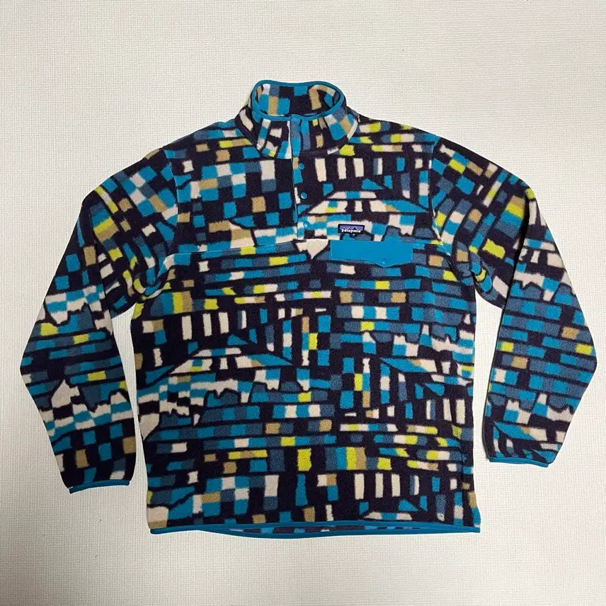 [BUNJANG] Patagonia Synchilla Fitz Roy Patchwork/Bale Blue Fleece Jacket / [XL] 파타고니아 신칠라 피츠로이 패치워크/비레이 블루