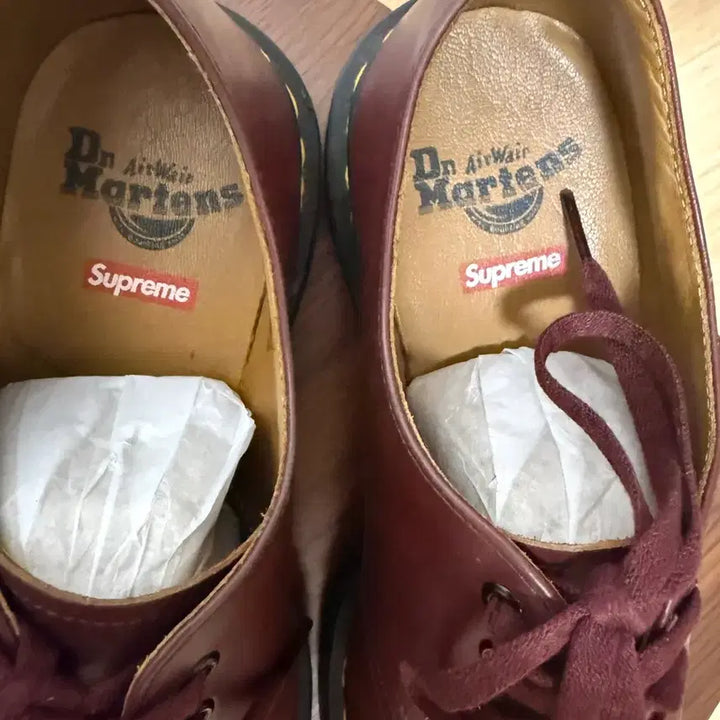 [BUNJANG] Dr. Martens Supreme Smith Cherry Red 4-Hole Shoes / 닥터마틴 x 슈프림 스미스 체리레드(4홀, 1461 쉐입)