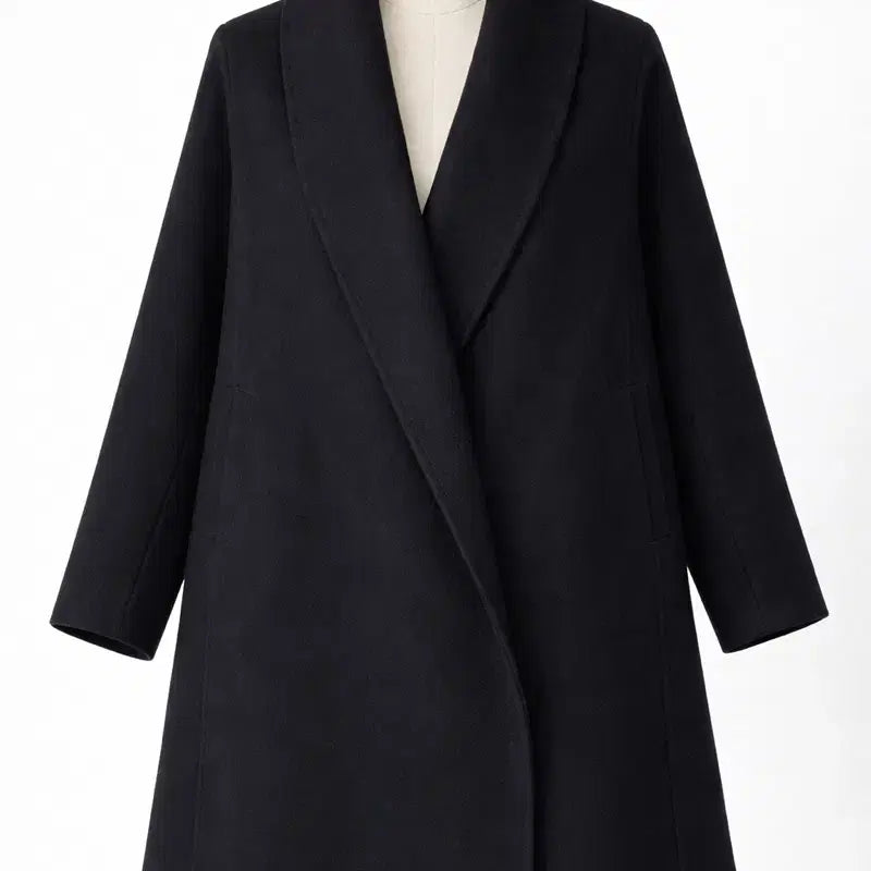 [BUNJANG] TIME Cashmere 100% Black Coat / TIME 타임 포스트모던 캐시미어 100% 여성 코트 / 블랙