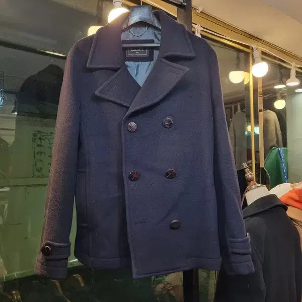 [BUNJANG] Lacoste Wool Blend Double Breasted Pea Coat / 라코스테 울 혼방 더블 피코트 105사이즈
