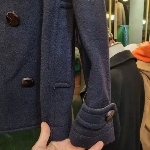 [BUNJANG] Lacoste Wool Blend Double Breasted Pea Coat / 라코스테 울 혼방 더블 피코트 105사이즈