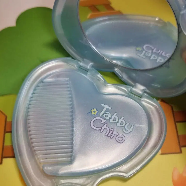 [BUNJANG] Vintage Tabby Heart Mirror and Comb Set / 고전 태비치로 하트 빗거울세트 고전문구