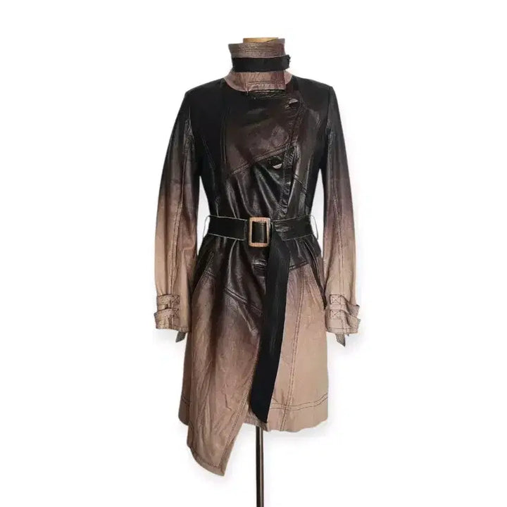 [BUNJANG] Tankers Gradiation Lambskin Long Jacket / 탱커스 양가죽 그라데이션 롱재킷