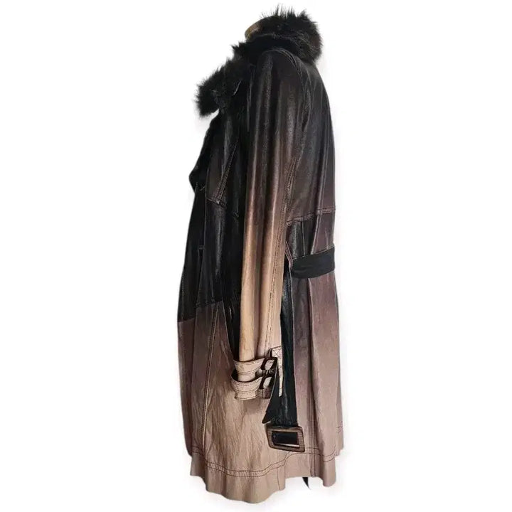 [BUNJANG] Tankers Gradiation Lambskin Long Jacket / 탱커스 양가죽 그라데이션 롱재킷