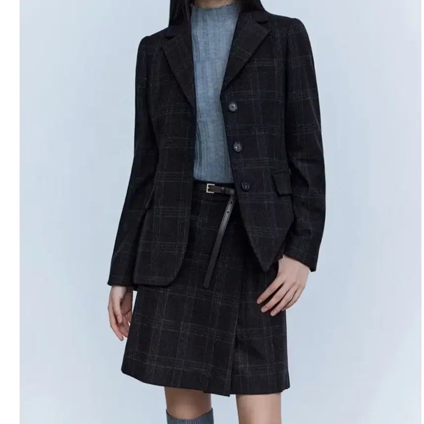 [BUNJANG] The Edge Check Jacket Women's 55 / 더 엣지 체크 자켓 여성 55ㅡ새상품