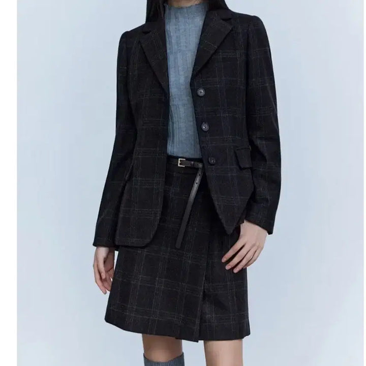 [BUNJANG] The Edge Check Jacket Women's 55 / 더 엣지 체크 자켓 여성 55ㅡ새상품