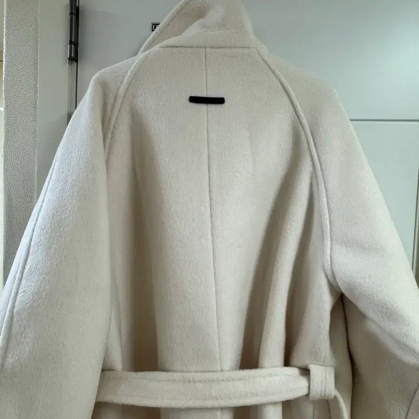 [BUNJANG] Belted Raglan Half Coat - Ivory / 벨티드 래글런 하프 코트 아이보리