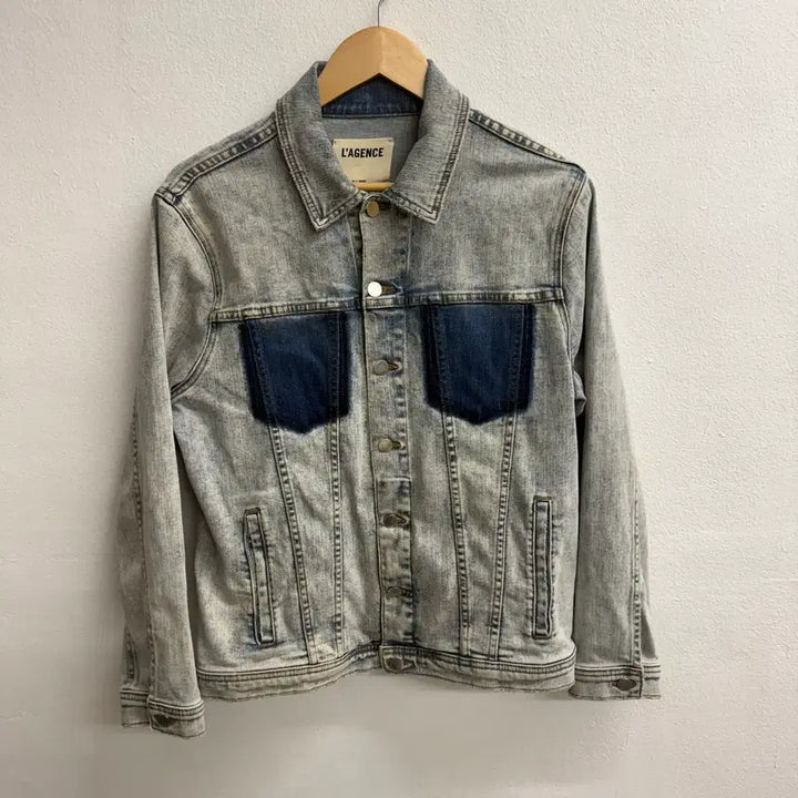 [BUNJANG] L'Agence USA Acid Wash Denim Jacket / L'Agence 라장스 USA 오버사이즈 데님 진 애시드 워시드 자켓 X