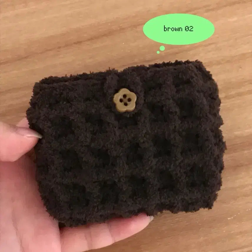 [BUNJANG] Handmade Waffle Knit Wallet - Brown 02 / [handmade] 폭닥 와플 뜨개지갑_brown 02
