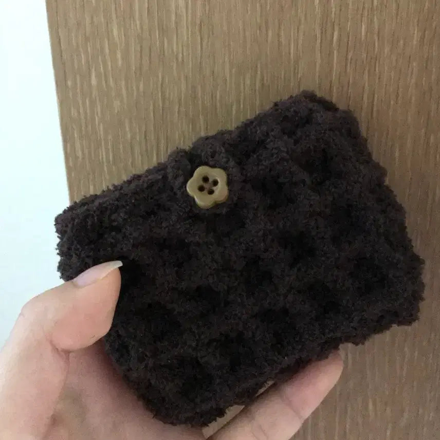 [BUNJANG] Handmade Waffle Knit Wallet - Brown 02 / [handmade] 폭닥 와플 뜨개지갑_brown 02