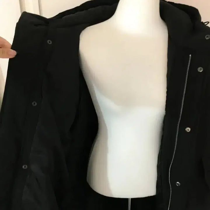 [BUNJANG] Khaki Hooded Parka Long Down Jacket / (급처) 카키색 후드 야상 롱패딩 돕바 새상품