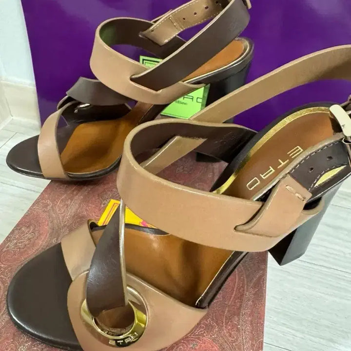[BUNJANG] Etro Sandals Brown Tone Heel / 에트로 샌들 브라운 톤힐