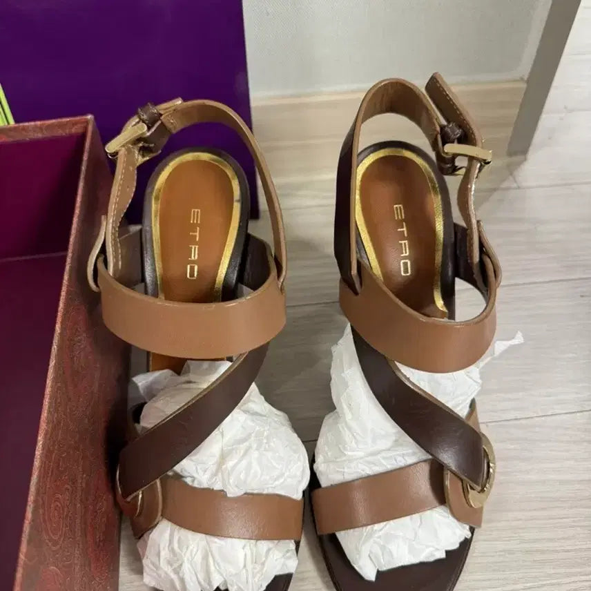 [BUNJANG] Etro Sandals Brown Tone Heel / 에트로 샌들 브라운 톤힐