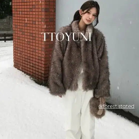 [BUNJANG] Forest Leo Fox Fur Jacket Mocha Brown / 포레스트 레오 폭스 퍼자켓 모카브라운
