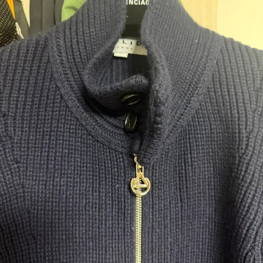 [BUNJANG] Solid Homme Navy Knit Zip-up / 솔리드옴므 24fw 네이비 니트집업 판매합니다.