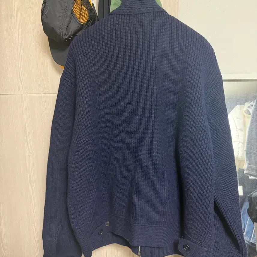[BUNJANG] Solid Homme Navy Knit Zip-up / 솔리드옴므 24fw 네이비 니트집업 판매합니다.