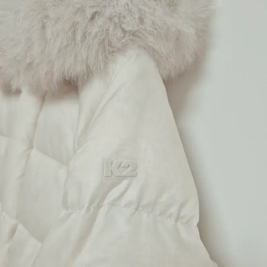 [BUNJANG] K2 K95 Goose Down Jacket with Fox Fur - Oatmeal / K2 K95 베이글 수지패딩 폭스퍼 구스다운 오트밀 90 25FW신상