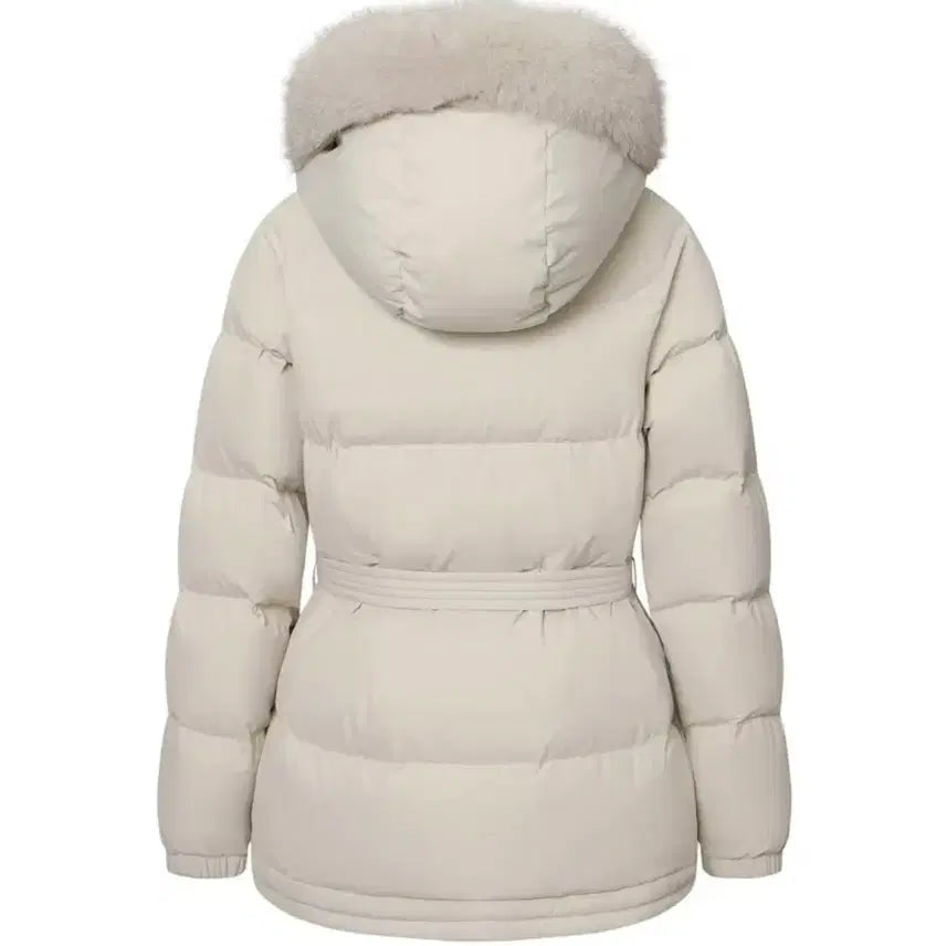 [BUNJANG] K2 K95 Goose Down Jacket with Fox Fur - Oatmeal / K2 K95 베이글 수지패딩 폭스퍼 구스다운 오트밀 90 25FW신상
