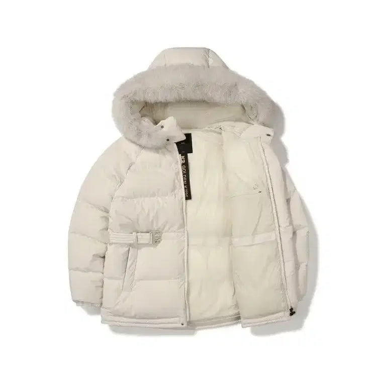 [BUNJANG] K2 K95 Goose Down Jacket with Fox Fur - Oatmeal / K2 K95 베이글 수지패딩 폭스퍼 구스다운 오트밀 90 25FW신상
