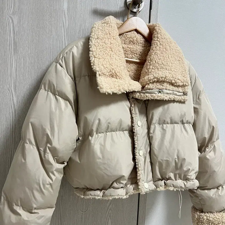 [BUNJANG] Cropped Padded Jacket / 털빵빵 크롭 패딩