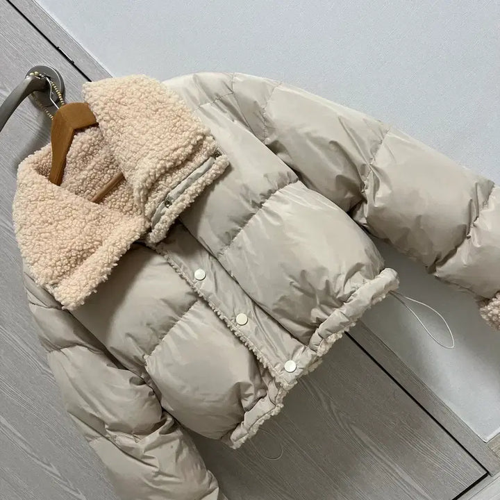 [BUNJANG] Cropped Padded Jacket / 털빵빵 크롭 패딩