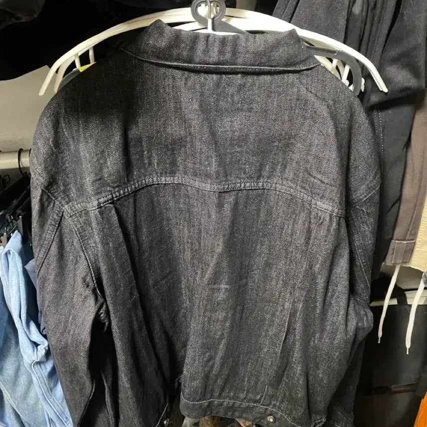 [BUNJANG] Nofamous Black Washed Pocket Denim Jacket XL / 노페이머스 블랙 워시드 포켓 데님 자켓 XL