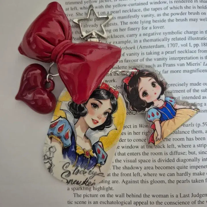 [BUNJANG] Disney Snow White Cube Ribbon Keyring / 디즈니 백설공주 큐브 리본 키링