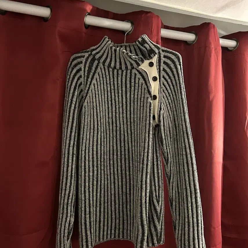 [BUNJANG] Rock Chic Vintage Striped Knit Turtleneck / 락시크 일본빈티지 스트라이프 니트목폴라