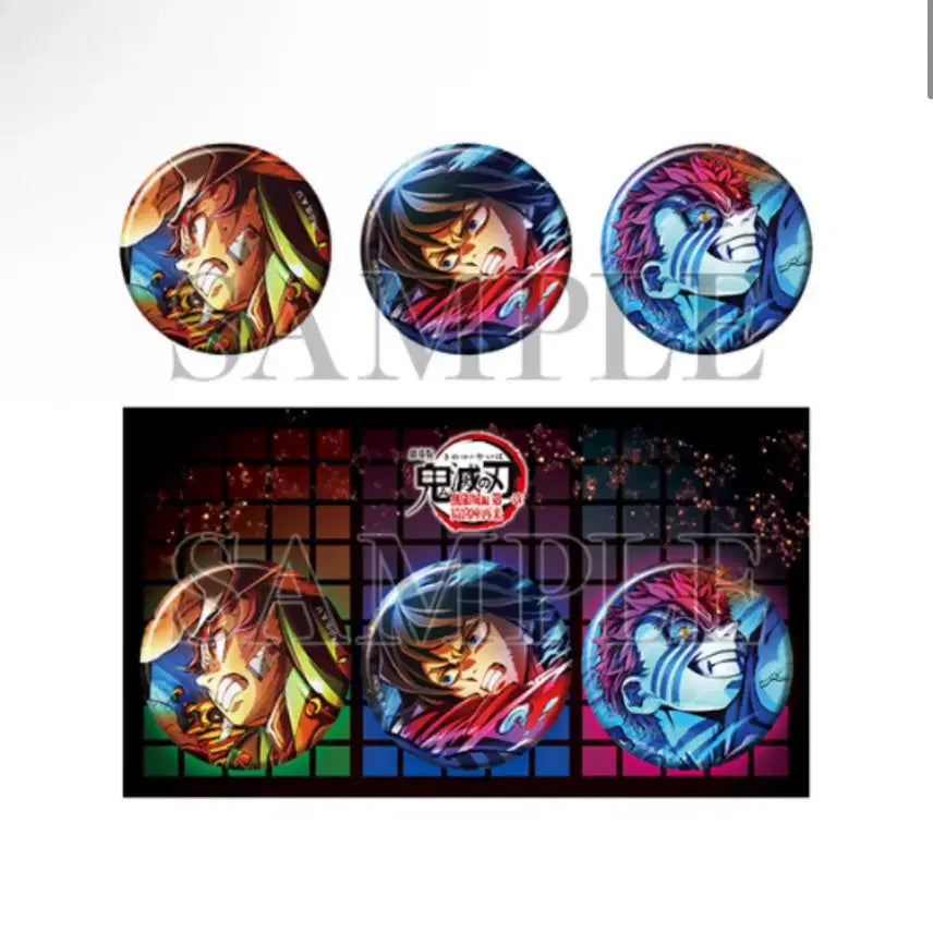 [BUNJANG] Demon Slayer: Kimetsu no Yaiba Infinity Castle Visual Can Badge Set / 귀멸의 칼날 무한성 굿즈 비주얼 캔 뱃지 3종 세트