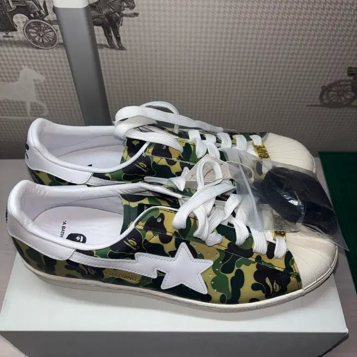 [SOLD OUT] 아디다스 x 베이프 슈퍼스타 80s 그린 카모  285