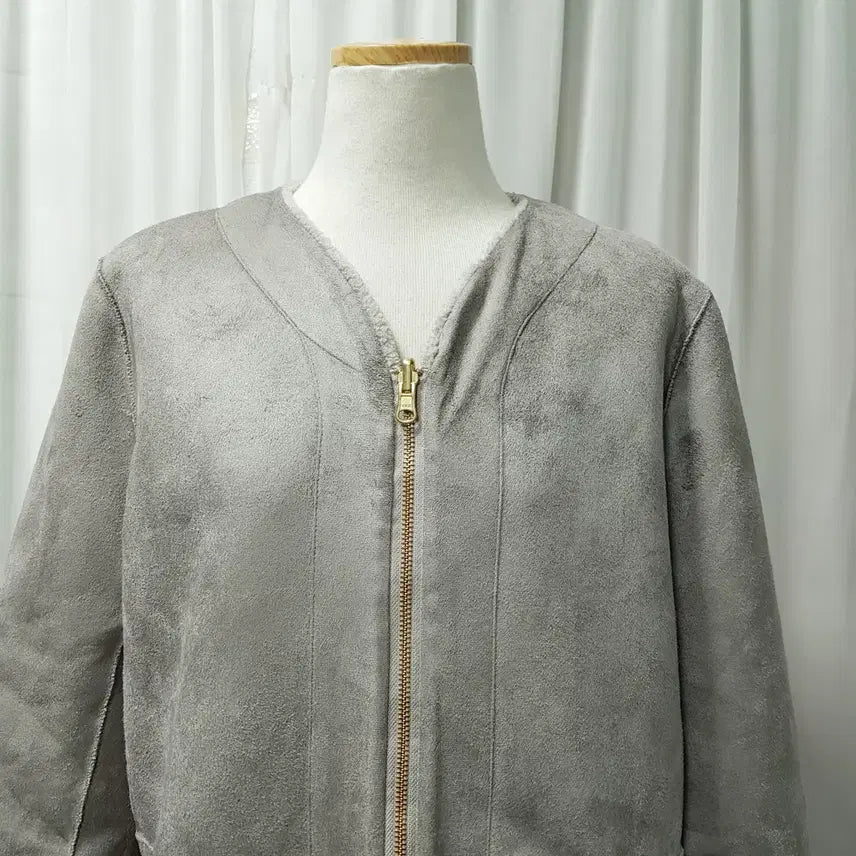 [BUNJANG] Vintage Reversible Half Mustang Jacket / 빈티지 브이넥 양털 양면 리버시블 하프 무스탕 집업 자켓 여M C1151