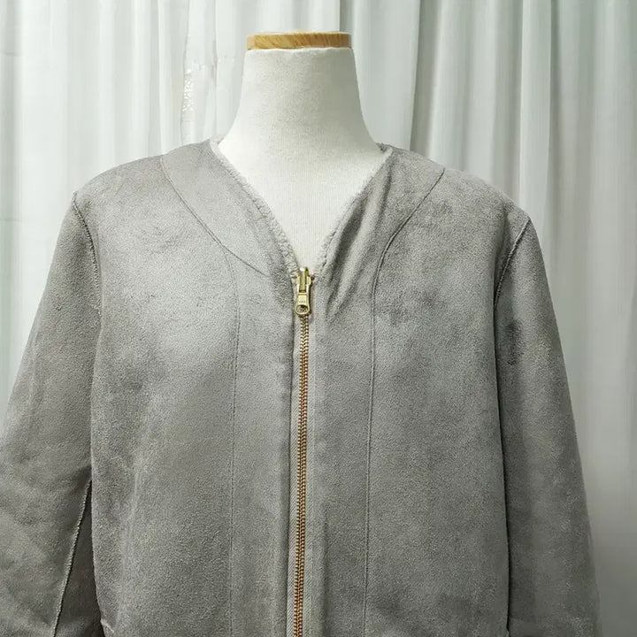 [BUNJANG] Vintage Reversible Half Mustang Jacket / 빈티지 브이넥 양털 양면 리버시블 하프 무스탕 집업 자켓 여M C1151