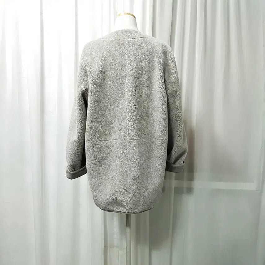 [BUNJANG] Vintage Reversible Half Mustang Jacket / 빈티지 브이넥 양털 양면 리버시블 하프 무스탕 집업 자켓 여M C1151