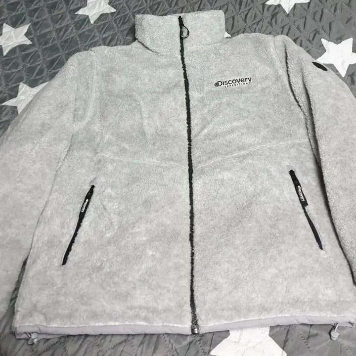 [BUNJANG] Discovery Duck Down Reversible Fleece Padded Jacket (Light Gray, Size 100) / 디스커버리 덕다운 리버시블 후리스 패딩 라이트그레이 (100)