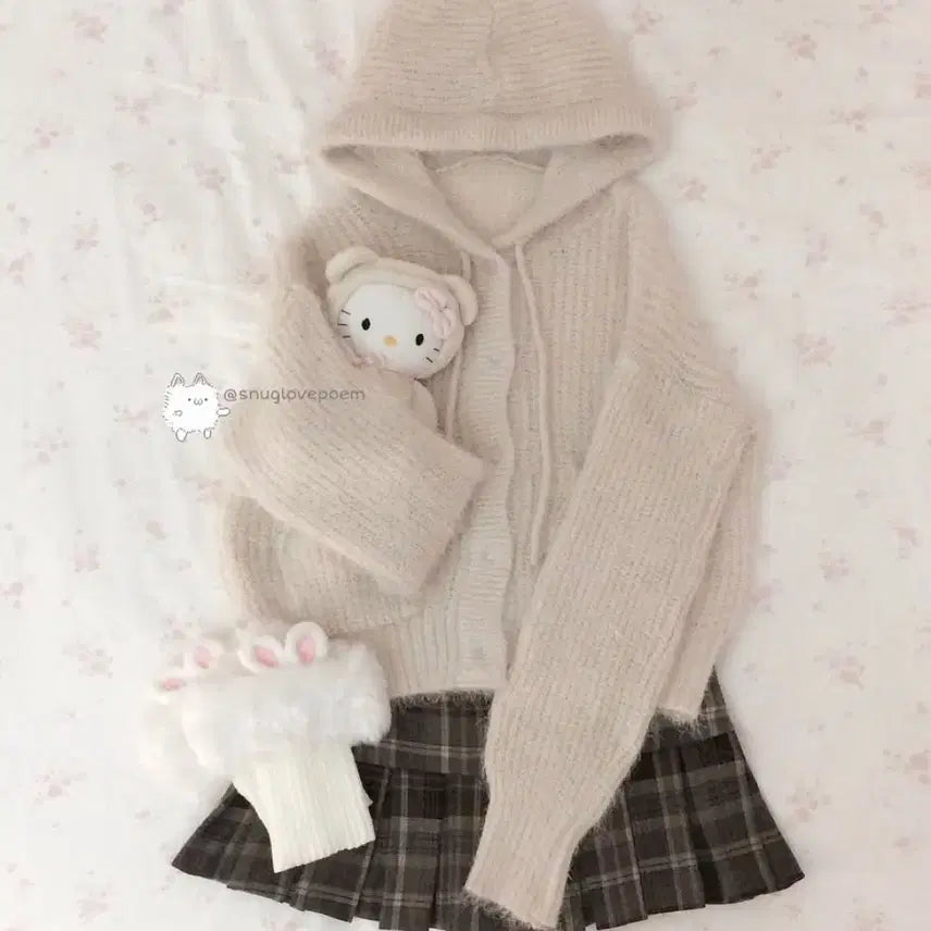 [BUNJANG] Snug Nyanko Hoodie Sweater Kuro Knit / 스너그 냥코후디스웨터 쿠로니트 서냥님 히메라떼갸루