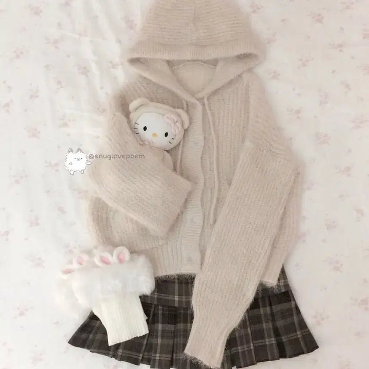 [BUNJANG] Snug Nyanko Hoodie Sweater Kuro Knit / 스너그 냥코후디스웨터 쿠로니트 서냥님 히메라떼갸루