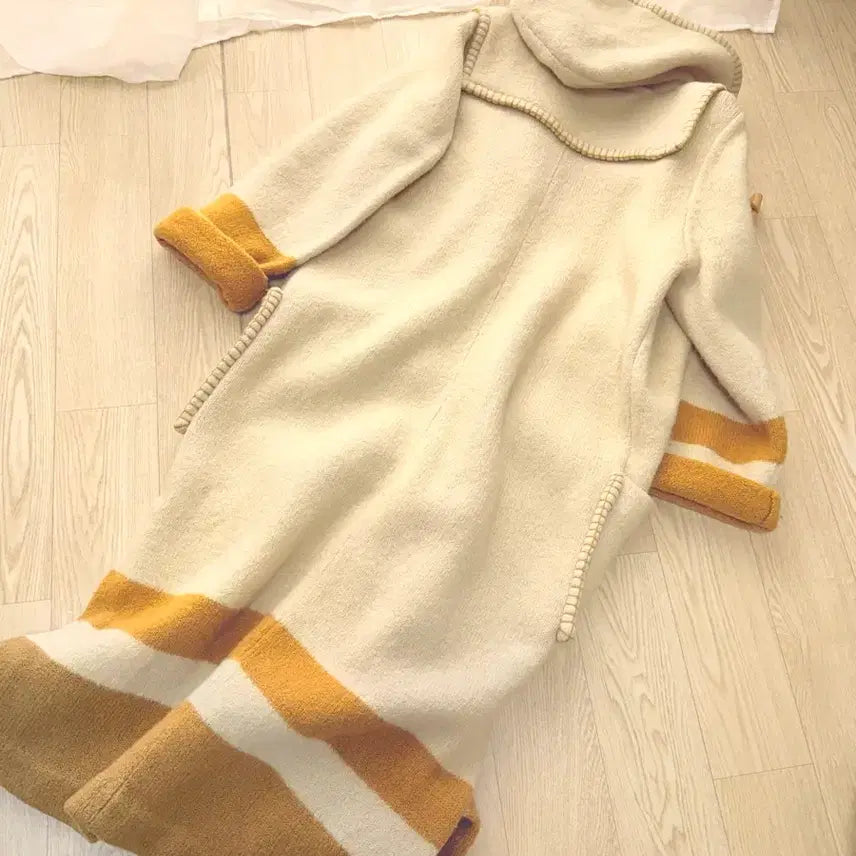 [BUNJANG] Knit Long Double Coat / 니트 롱 더블코트