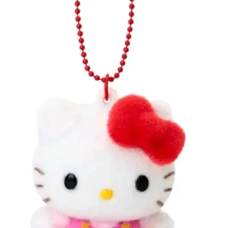 [BUNJANG] Sanrio Hello Kitty Flocked Doll Keyring / (특가신상)산리오 헬로키티 플로키 인형 키링