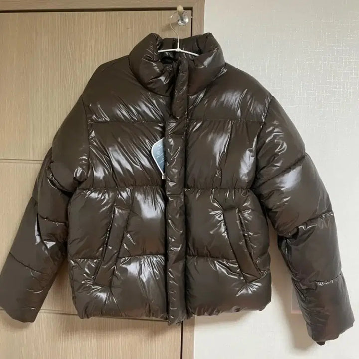 [BUNJANG] Spao Basic Puffer Glossy Brown S / *새상품*스파오 베이직 푸퍼 글로시 브라운 S