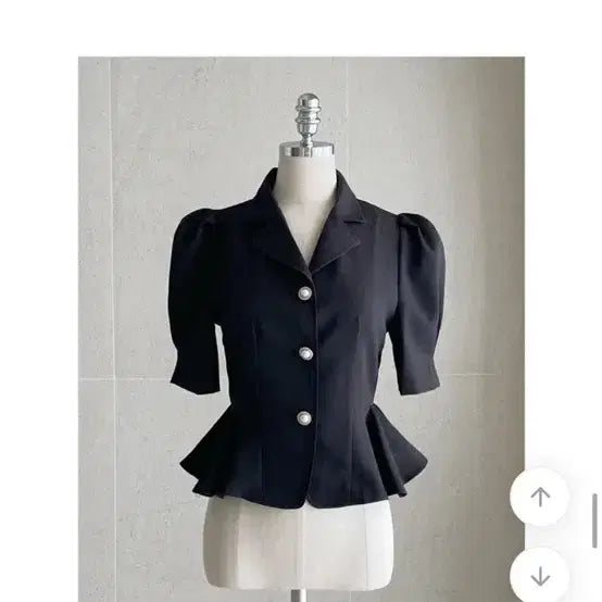 [BUNJANG] Imported Puff Jacket Blouse - Black - One Size / 퍼프 자켓 블라우스 수입의류 홀복