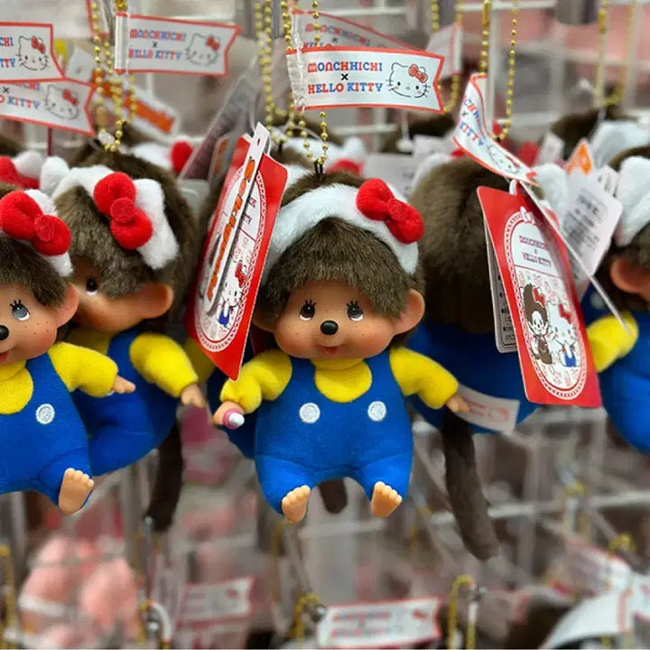 [BUNJANG] Hello Kitty Monchhichi Keyring Doll / 헬로키티 몬치치 키링 인형