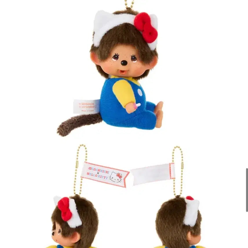 [BUNJANG] Hello Kitty Monchhichi Keyring Doll / 헬로키티 몬치치 키링 인형