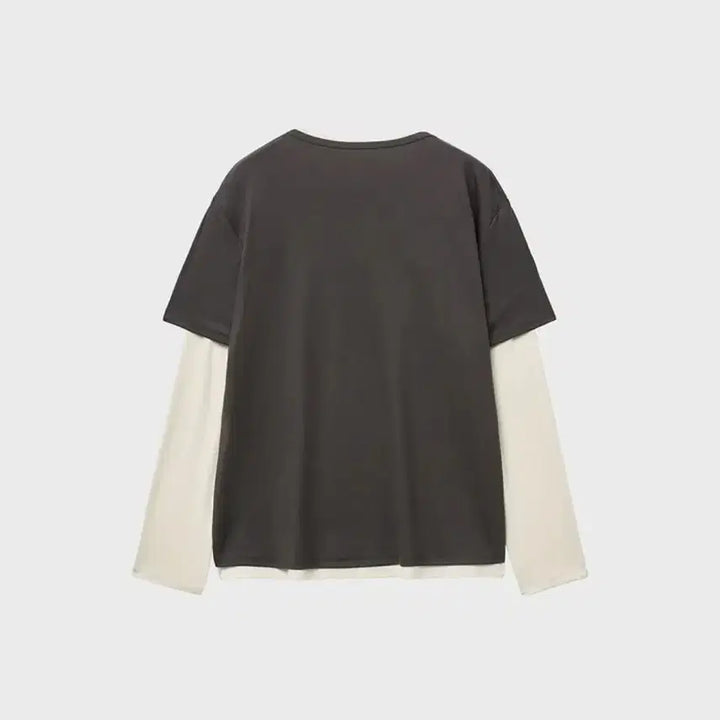 [BUNJANG] Noir Layered Half Long Sleeve T-shirt / 노이어 레이어드 하프 롱 슬리브 티셔츠