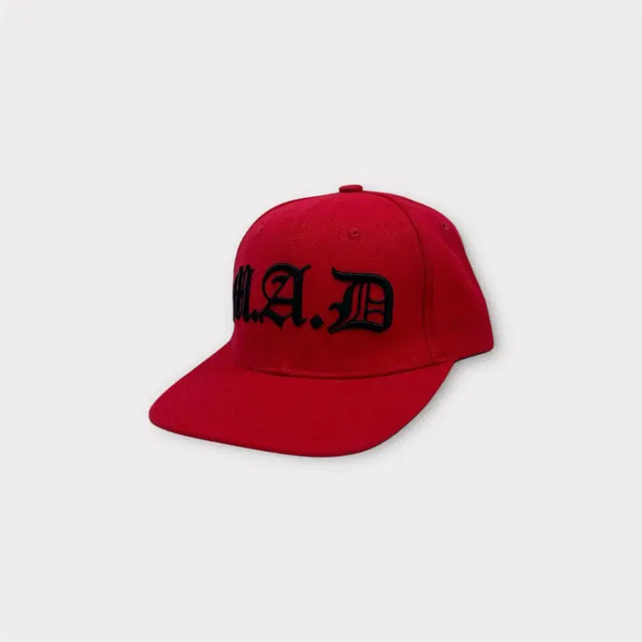 [BUNJANG] Surgical Steel M.A.D Big Embroidery Snapback Red / 써지컬 스틸 M.A.D 빅 자수 스냅백 레드 (1688)