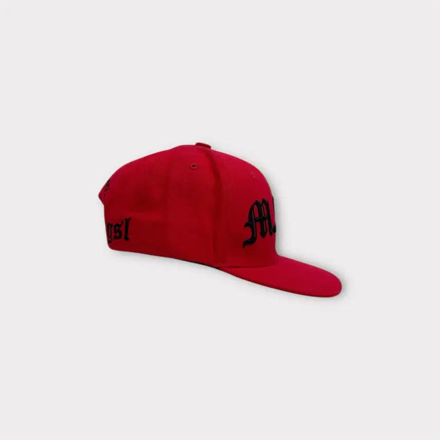 [BUNJANG] Surgical Steel M.A.D Big Embroidery Snapback Red / 써지컬 스틸 M.A.D 빅 자수 스냅백 레드 (1688)