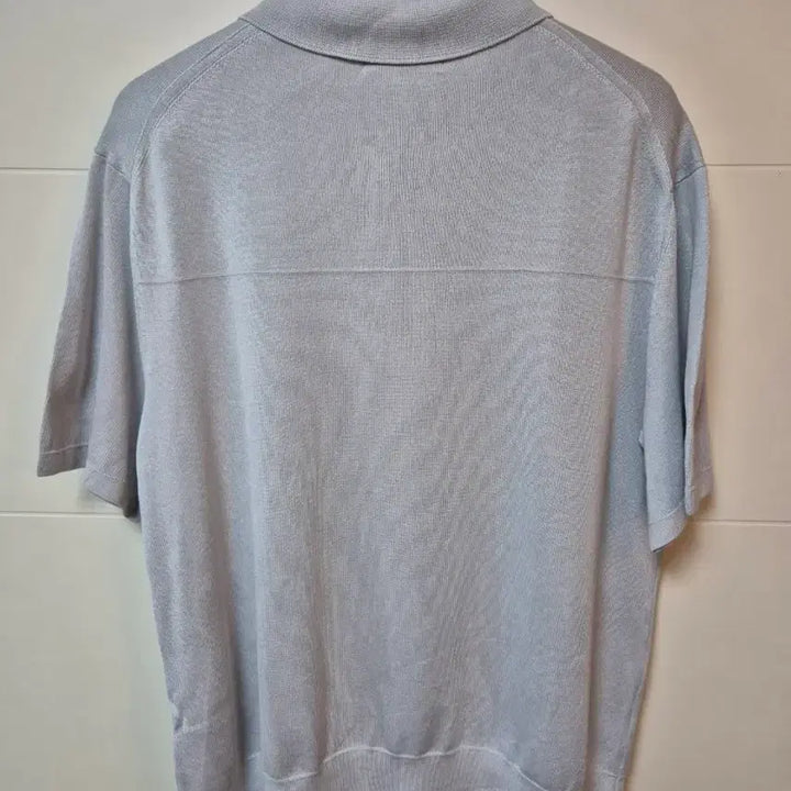 [SOLD OUT] (100) 타임옴므 화이트그레이 실크 카라티셔츠